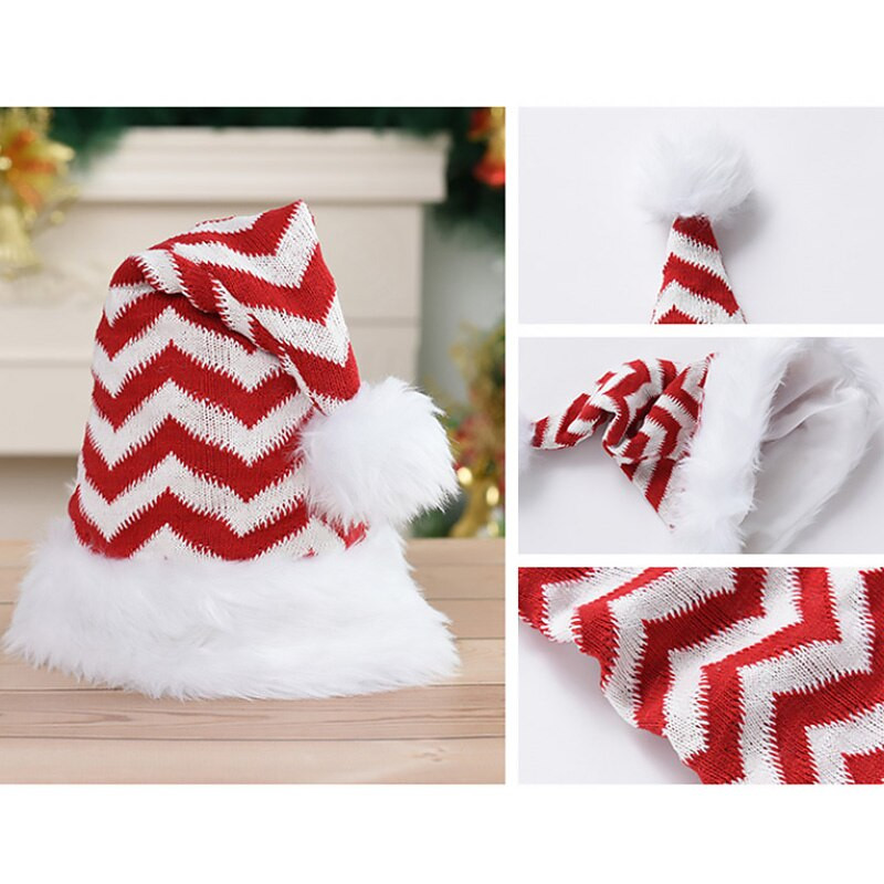 Pălărie de Crăciun tricotată 2023 Pompon drăguț Copii Adulti Crăciun Moale Căciulă de Moș Crăciun Cadou pentru copii de Anul Nou Natal Natal Decorat