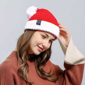 Χειμερινό χριστουγεννιάτικο καπέλο πλεκτό κόκκινο ζεστό μάλλινο καπέλο καπέλα Άγιου Βασίλη για το γραφείο στο σπίτι Μπαρ Χριστουγεννιάτικη διακόσμηση
