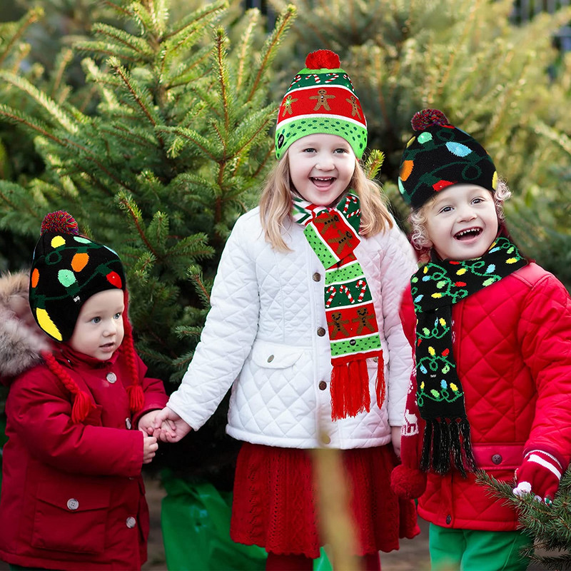 Χριστουγεννιάτικα Δώρα Παιδιά Ενήλικες Διακοσμημένα Χριστουγεννιάτικα Πουλόβερ Led Καπέλο Πλεκτά Beanie Χριστουγεννιάτικα Φωτάκια Πλεκτό Καπέλο