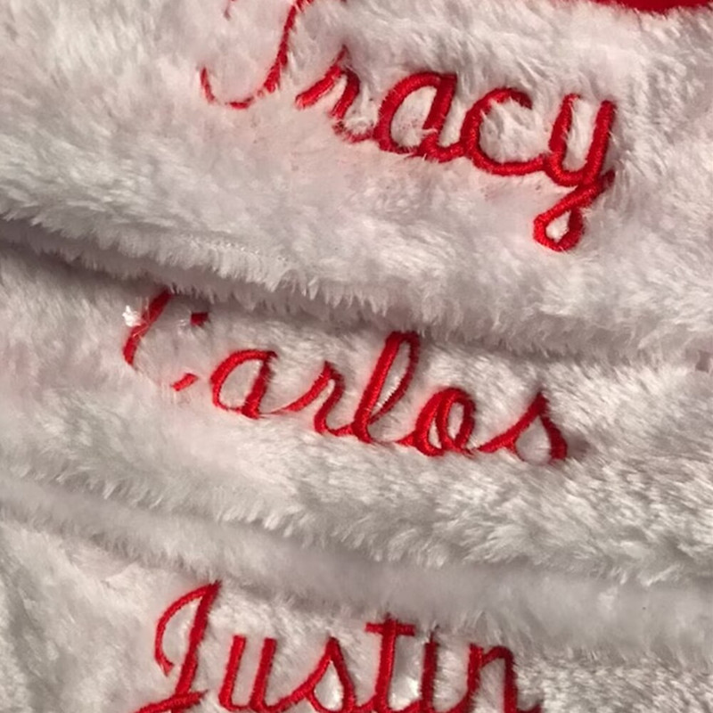 Tikitud nimega mütsid jõuludeks Isikupärastatud uusaasta täiskasvanutele mõeldud jõuluvana müts X-Mas peomüts Unikaalsed kohandatud jõulukingid