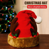 Весела Коледа Шапки с LED светеща декорация Орнамент Xmas Navidad Подаръци Честита Нова Година Шапка Снежен човек ElK Дядо Коледа за дете