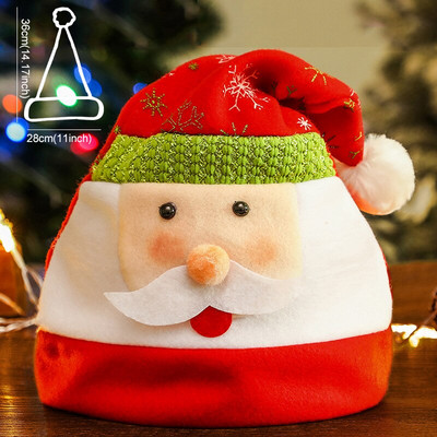 Весела Коледа Шапки с LED светеща декорация Орнамент Xmas Navidad Подаръци Честита Нова Година Шапка Снежен човек ElK Дядо Коледа за дете