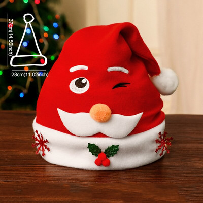 Весела Коледа Шапки с LED светеща декорация Орнамент Xmas Navidad Подаръци Честита Нова Година Шапка Снежен човек ElK Дядо Коледа за дете