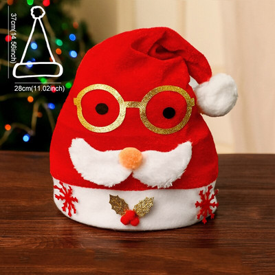 Весела Коледа Шапки с LED светеща декорация Орнамент Xmas Navidad Подаръци Честита Нова Година Шапка Снежен човек ElK Дядо Коледа за дете