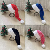 Χριστουγεννιάτικο Μαύρο Κόκκινο Λούτρινο Καπέλο Santa Novelty Καπέλο Παιδικά Χριστουγεννιάτικα στολίδια 2023 Πρωτοχρονιάτικο Σπίτι Άγιος Βασίλης Δώρο για πάρτι