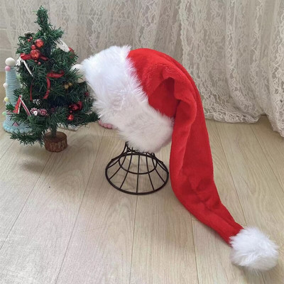 Χριστουγεννιάτικο Μαύρο Κόκκινο Λούτρινο Καπέλο Santa Novelty Καπέλο Παιδικά Χριστουγεννιάτικα στολίδια 2023 Πρωτοχρονιάτικο Σπίτι Άγιος Βασίλης Δώρο για πάρτι
