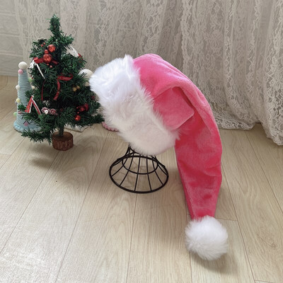 Χριστουγεννιάτικο Μαύρο Κόκκινο Λούτρινο Καπέλο Santa Novelty Καπέλο Παιδικά Χριστουγεννιάτικα στολίδια 2023 Πρωτοχρονιάτικο Σπίτι Άγιος Βασίλης Δώρο για πάρτι