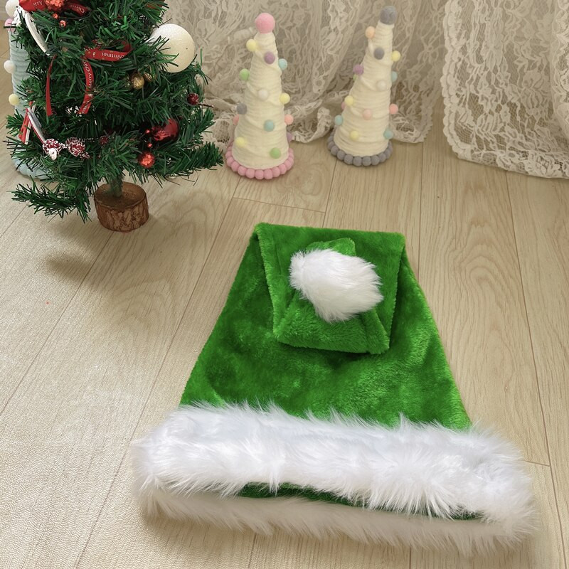 Χριστουγεννιάτικο Μαύρο Κόκκινο Λούτρινο Καπέλο Santa Novelty Καπέλο Παιδικά Χριστουγεννιάτικα στολίδια 2023 Πρωτοχρονιάτικο Σπίτι Άγιος Βασίλης Δώρο για πάρτι