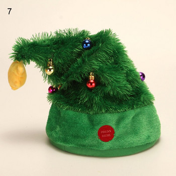 Christmas Elements Ηλεκτρικό καπέλο Καπέλα τραγουδιού με μουσική Χαριτωμένο βελούδινο παιχνίδι για χριστουγεννιάτικο πάρτι δώρου WXV Έκπτωση