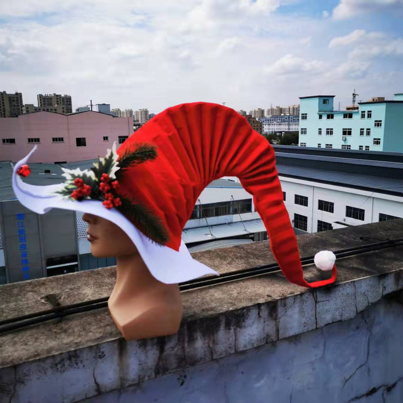 Χριστουγεννιάτικο καπέλο τσόχα με καπέλο μάγισσας Μεγάλο χριστουγεννιάτικο καπέλο για χριστουγεννιάτικο πάρτι στηρίγματα Δέντρο στολίδι Πάρτι για Χριστουγεννιάτικο δώρο