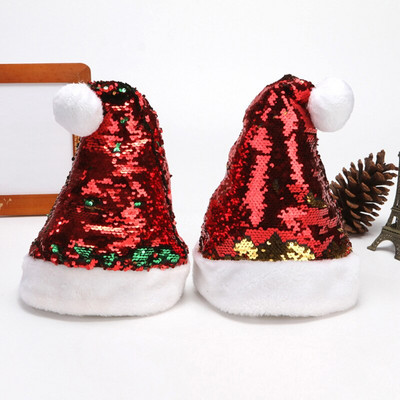 Jõulumüts Litrid Lühike plüüsist jõulumüts Läikiv jõulumüts Decor Kvaliteetne müts Palus soe jõulumüts