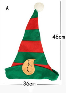 Šešir božićnog vilenjaka, crvene i zelene pruge, traka za glavu, netkana zlatna baršunasta kapa Djeda Mraza s ušima, božićno pokrivalo za zabavu