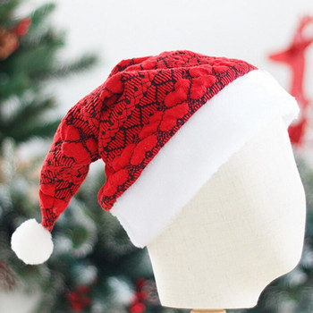 1 бр. Висококачествена плюшена плетена коледна шапка Парад на Дядо Коледа Плетена шапка Празнична шапка Коледна украса Новогодишен подарък