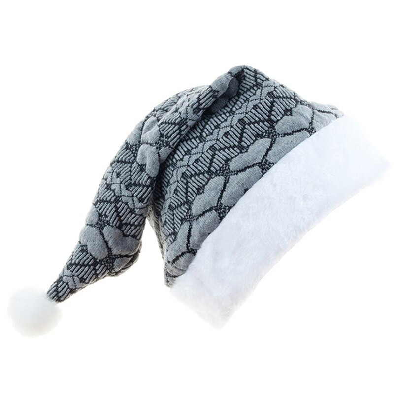 1 бр. Висококачествена плюшена плетена коледна шапка Парад на Дядо Коледа Плетена шапка Празнична шапка Коледна украса Новогодишен подарък