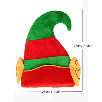 Елфска шапка с уши Коледна елфска филцова шапка Шапка на Дядо Коледа за коледни костюми Аксесоар Парти украса Червен/Зелен