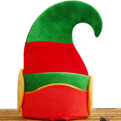 Kõrvadega päkapikumüts Jõulupäkapiku vildist müts Jõuluvana müts jõulukostüümide jaoks Aksessuaar Peokaunistus punane/roheline