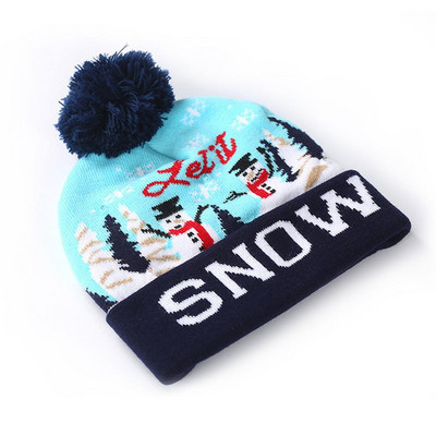 Χριστουγεννιάτικα καπέλα LED Πουλόβερ Santa Elk Πλεκτό καπέλο Beanie With Light Up Cartoon Patteren Χριστουγεννιάτικο δώρο για παιδιά Πρωτοχρονιάτικα προμήθειες