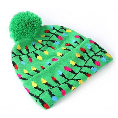 Χριστουγεννιάτικα καπέλα LED Πουλόβερ Santa Elk Πλεκτό καπέλο Beanie With Light Up Cartoon Patteren Χριστουγεννιάτικο δώρο για παιδιά Πρωτοχρονιάτικα προμήθειες