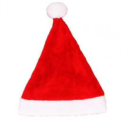 Коледна шапка Плюшена шапка на Дядо Коледа Многоцветни топли меки аксесоари за класически костюми Удобна къса плюшена шапка Консумативи за парти