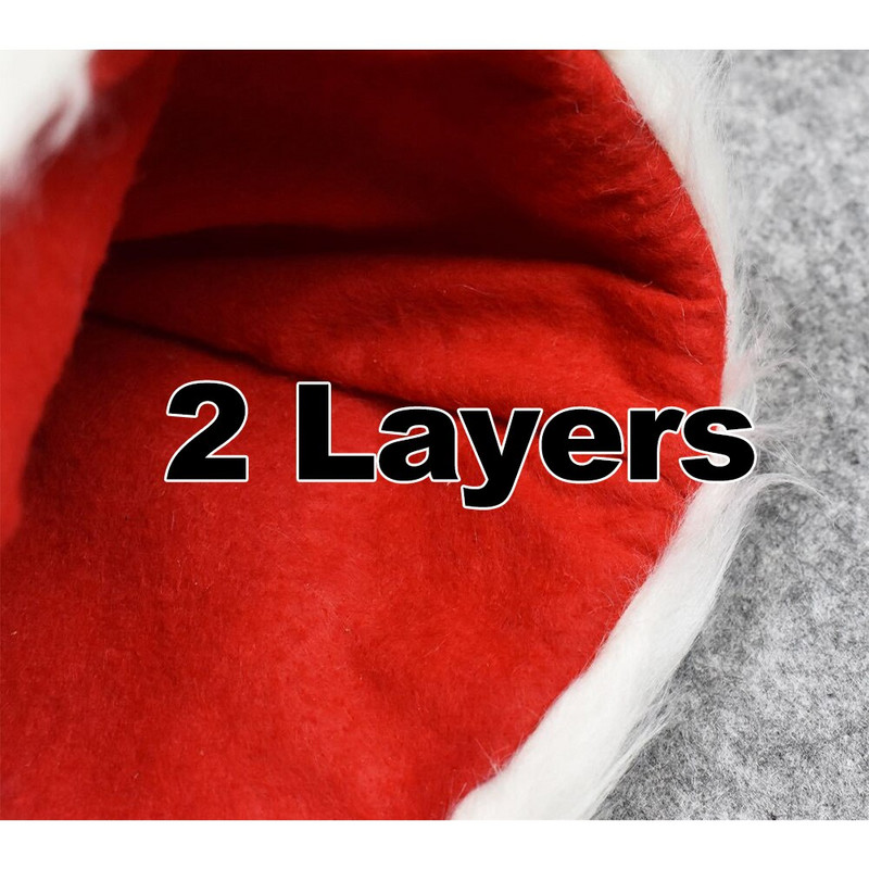 Висококачествена Коледна Xmas мека шапка Дядо Коледа Червена къса плюшена шапка Noel Merry Christmas Decor Gift Честита Нова Година 2023