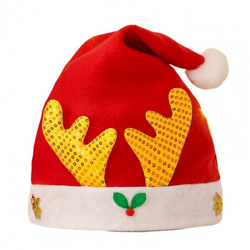 Отлична шапка на Дядо Коледа, миеща се декоративна мека карирана шапка на Дядо Коледа