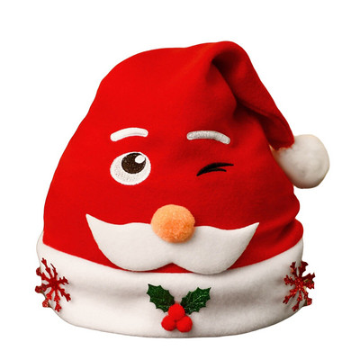 1 komad božićne kape crvene boje Neosvijetljena tkanina za novogodišnje ukrase Materijal 28cmX35cm Djed Mraz navidad kape Festival