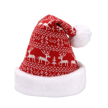 Χαριτωμένο Φεστιβάλ Μοτίβος Χιονιού Άλκες Μαλακά Πλεκτά Αθλητικά Υπαίθρια Ελαστικά Δώρα Μπανιέ για Ενήλικες Χριστουγεννιάτικο Καπέλο Χειμώνας Ζεστό Πρωτοχρονιά