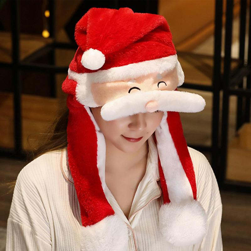 Pălărie de Crăciun Pălărie drăguță cu urechi de elan Căciulă de săritură moale în mișcare Jucărie amuzantă Fete Desene animate Kawaii Pălărie de pluș Cadou pentru copii adulți 2023 Nou