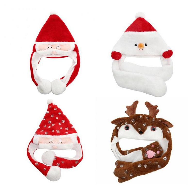 Pălărie de Crăciun Pălărie drăguță cu urechi de elan Căciulă de săritură moale în mișcare Jucărie amuzantă Fete Desene animate Kawaii Pălărie de pluș Cadou pentru copii adulți 2023 Nou