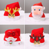 Pălării de Crăciun din catifea aurie Pălării de Moș Crăciun Pălării pentru copii Decorațiuni de Crăciun Recuzită de petrecere de An Nou Fericit Costume de Crăciun