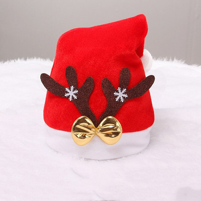 Pălării de Crăciun din catifea aurie Pălării de Moș Crăciun Pălării pentru copii Decorațiuni de Crăciun Recuzită de petrecere de An Nou Fericit Costume de Crăciun