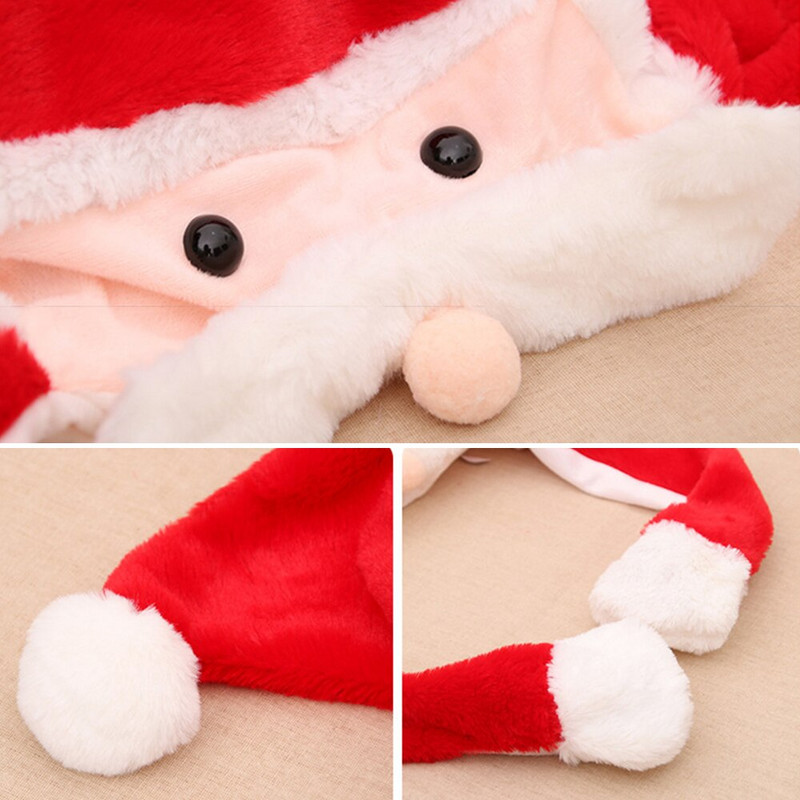 1 tk armsad jõulumütsid LED helendav flanell Tipptasemel jõulumütsid Jõuluvana mütsid Kaunistus pühadekingitused jõulukinke müts