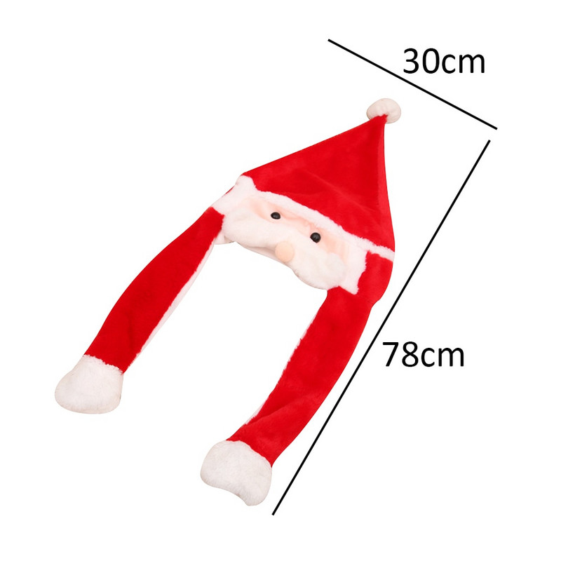 1 tk armsad jõulumütsid LED helendav flanell Tipptasemel jõulumütsid Jõuluvana mütsid Kaunistus pühadekingitused jõulukinke müts