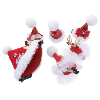 Коледна щипка за шапка за коса Щипки Дядо Коледа Червена фиби Аксесоари за чорапи Шноли Парти Подаръци Прекрасни фиби