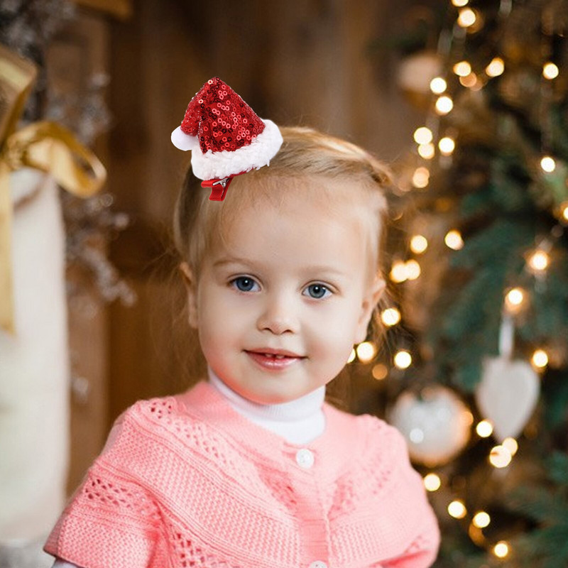 Agrafă de păr Pălărie de Crăciun lucrată manual Articole pentru călcăminte pentru festival Agrafe