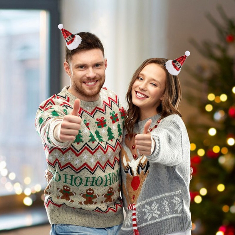 Agrafă de păr Pălărie de Crăciun lucrată manual Articole pentru călcăminte pentru festival Agrafe