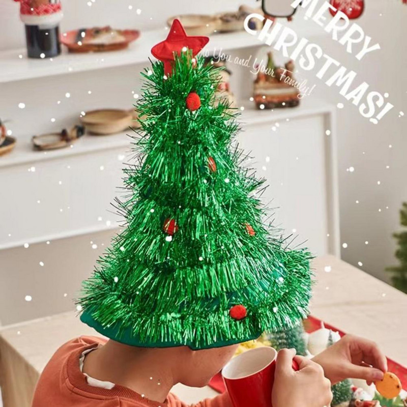 Moodne jõulumüts Unisex Suurendab pidulikku atmosfääri šikk lapseliku lindiga jõulumüts