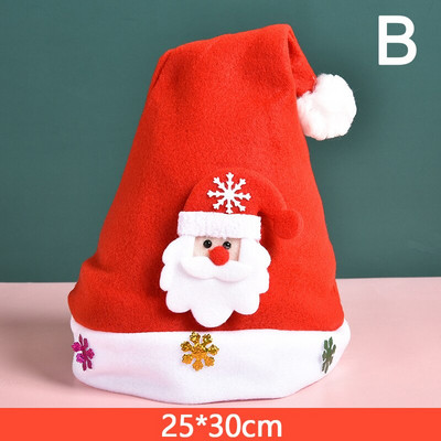 Miela kalėdinė Kalėdų Senelio kepurė Raudonos kepurės kalėdiniam papuošimui Kalėdų Senelio kostiumas Kalėdų vakarėlio reikmenys Vestuvių dekoravimas