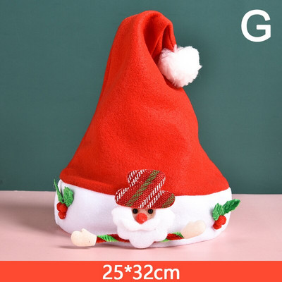 Miela kalėdinė Kalėdų Senelio kepurė Raudonos kepurės kalėdiniam papuošimui Kalėdų Senelio kostiumas Kalėdų vakarėlio reikmenys Vestuvių dekoravimas