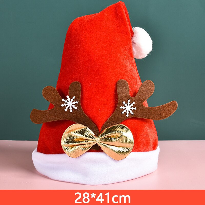 Miela kalėdinė Kalėdų Senelio kepurė Raudonos kepurės kalėdiniam papuošimui Kalėdų Senelio kostiumas Kalėdų vakarėlio reikmenys Vestuvių dekoravimas