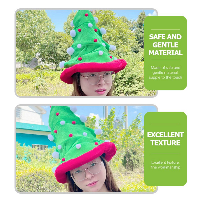 Jõulumütsid Müts Jõuluvana Peopuu Peakate, Pühadepeakate, Pehme Roheline Nokamüts Lastele Inetu Dekoratiivkork Kampsun