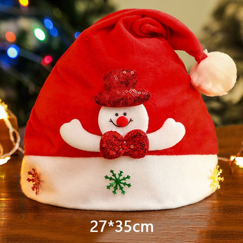1PC Възрастни Деца Детски костюм Дядо Коледа Снежен човек Фестивал на елени Шапка Орнамент за Navidad Новогодишен подарък Нови коледни шапки