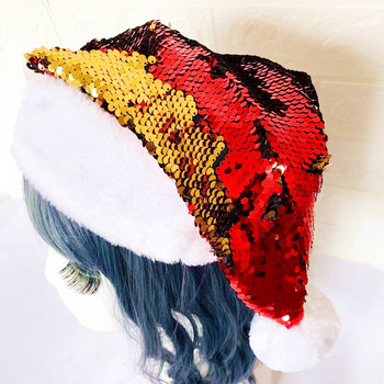 YADA Коледна шапка за възрастни с пайети Коледна украса Орнаменти Подаръци за приятели/деца Цветни сменяеми шапки TW210086