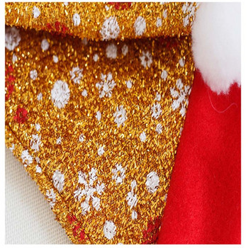 4 бр. Коледна шапка на Дядо Коледа Унисекс Коледна шапка със снежинки за празнично фестивално парти Декорация на дома