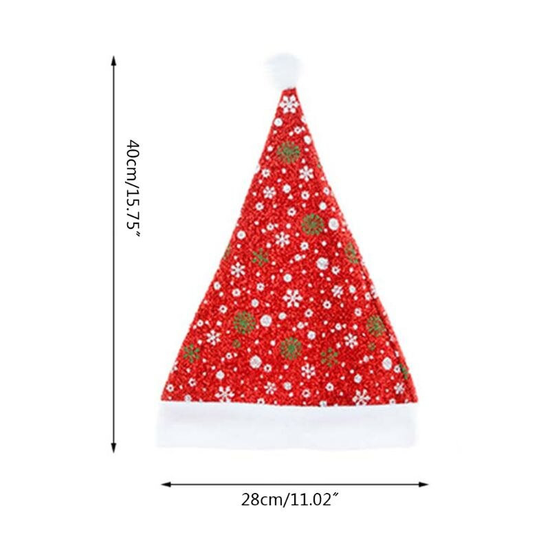 4 tk Jõuluvana jõulumüts Unisex Xmas lumehelbemüts pühadefestivali peo kodukaunistamiseks