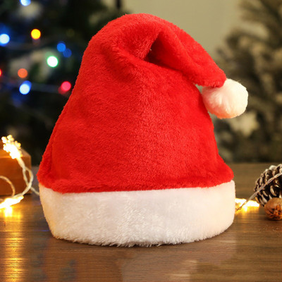 Коледа, Дядо Коледа, празнична удобна шапка за възрастни, деца, допълнително удебелена класическа козина за Коледа, Нова година, празнични партита