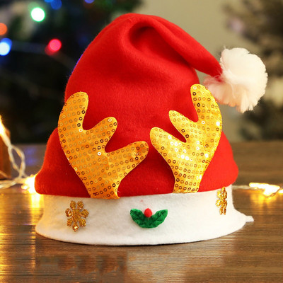 Коледа, Дядо Коледа, празнична удобна шапка за възрастни, деца, допълнително удебелена класическа козина за Коледа, Нова година, празнични партита