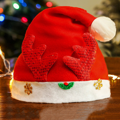 Коледа, Дядо Коледа, празнична удобна шапка за възрастни, деца, допълнително удебелена класическа козина за Коледа, Нова година, празнични партита