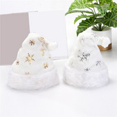 Crăciun Pălărie de Moș Crăciun Broderie cu paiete Pălărie de Crăciun de pluș Pălărie de Crăciun unisex de Crăciun pentru decorarea sărbătorilor