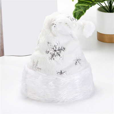 Crăciun Pălărie de Moș Crăciun Broderie cu paiete Pălărie de Crăciun de pluș Pălărie de Crăciun unisex de Crăciun pentru decorarea sărbătorilor